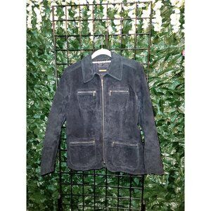 i. e. Relaxed Jacket Genuine Leather Full Zip Black Unisex Size SMALL Lining